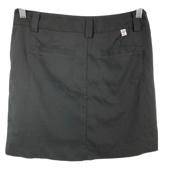 Maggie Lane Skort Womens Sz 6 Black Golf A Line Mini Skirt Stretch Zip Pockets - Picture 2 of 8